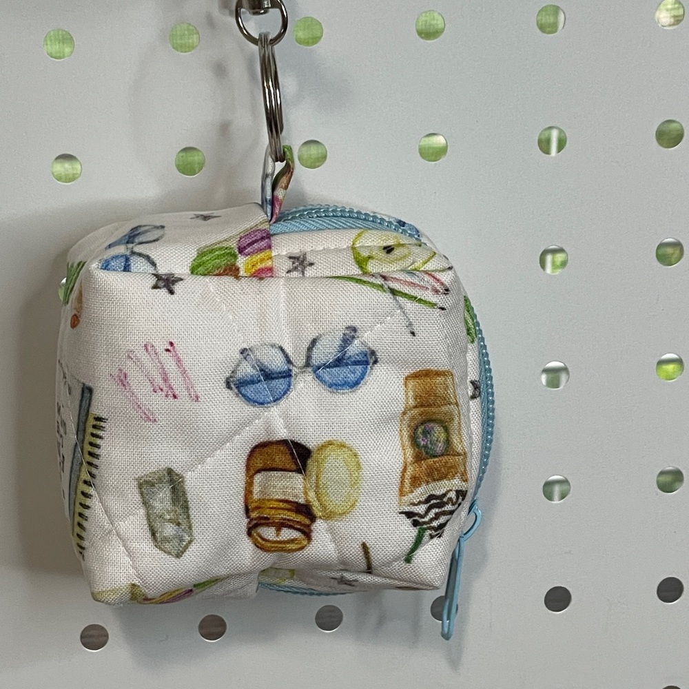 Colorful Patterned Keychain Pouch with Keychain